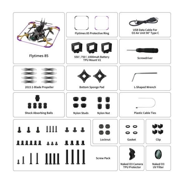 Flytimes 85 HD O3 Lite 2S Micro Drone ELRS 2.4GHz - Image 8