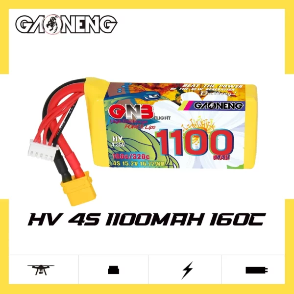 GAONENG GNB LiHV 4S 15.2V 1100mAh 160C XT60 LiPo Battery - Image 3