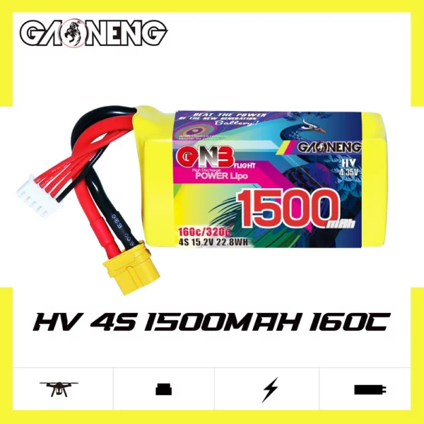 GAONENG GNB LiHV 4S 15.2V 1500mAh 160C XT60 LiPo Battery - Image 3