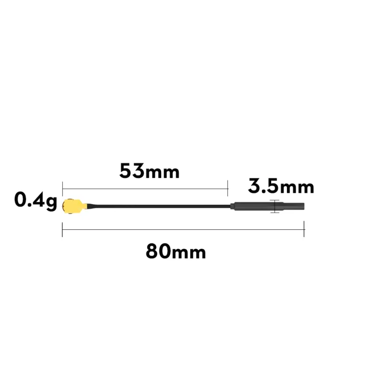 Flywoo 5.8G Light 5.8G 3dBi Brass Antenna UFL for VTX 80mm 1ks - Obrázek 3