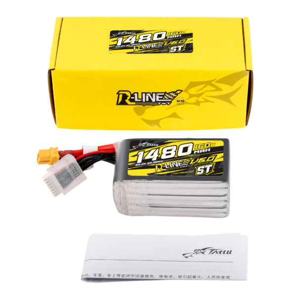 Tattu R-Line V6 1480mAh 6S 160C LiPo XT60 - Obrázek 6