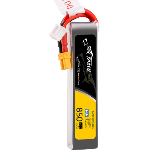 Tattu 2s 850mAh 95C 7.6V HV Lipo XT30 Long-Pack - Obrázek 3