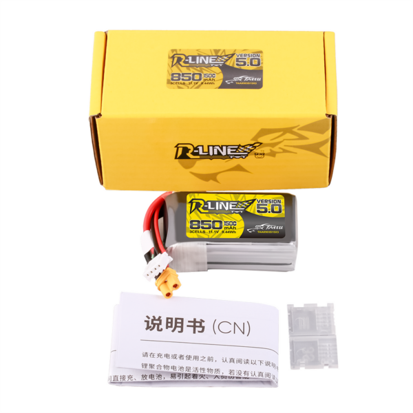 Tattu R-Line Version 5.0 850mAh 3S 11.1V 150C Lipo XT30U-F - Obrázek 2