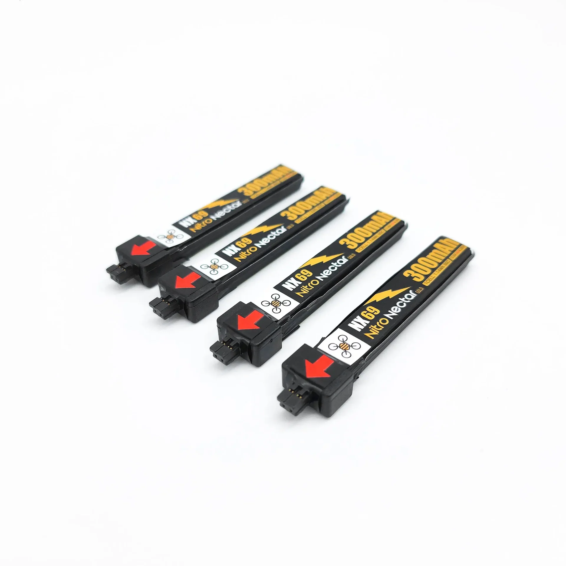 NewBeeDrone Nitro Nectar NX69 300mAh 1S 80C HV LiPo Battery 4x Batteries - Obrázek 2