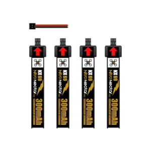 NewBeeDrone Nitro Nectar NX69 300mAh 1S 80C HV LiPo Battery 4x Batteries